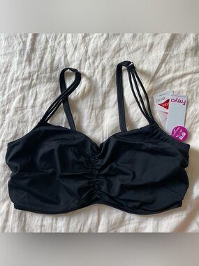 Freya Black Strappy Ruched Bandeau Bra 34I
